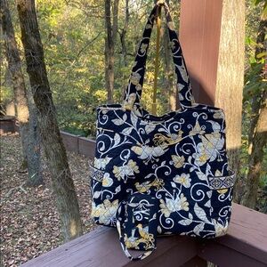 Vera Bradley Yellow Bird Tote Bag/ Wallet